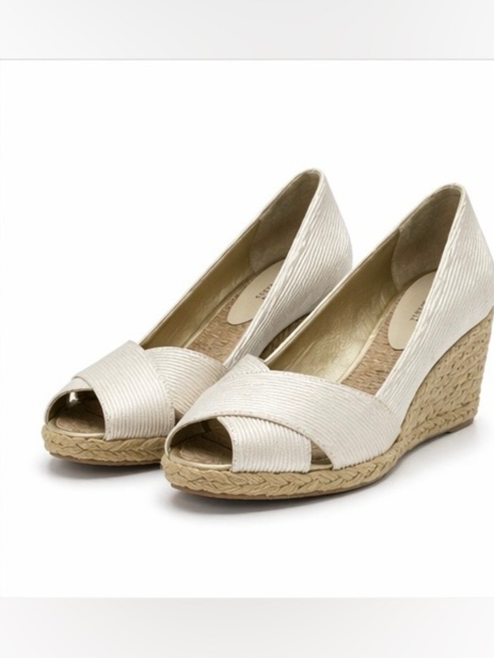 Lauren Ralph Lauren Women's Cream Peep-Toe Wedge Espadrille
